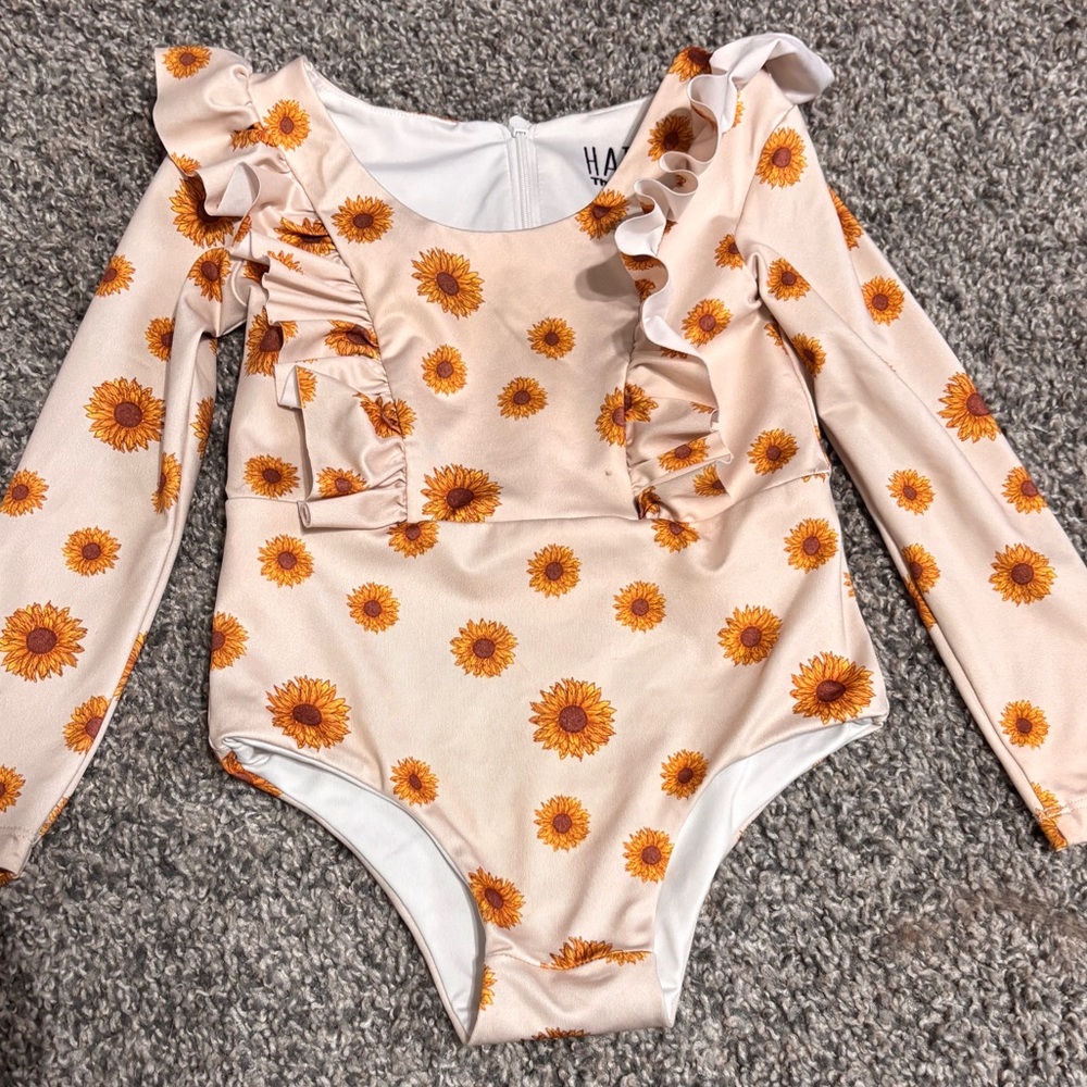 Size 2T long sleeve sunflower rashguard